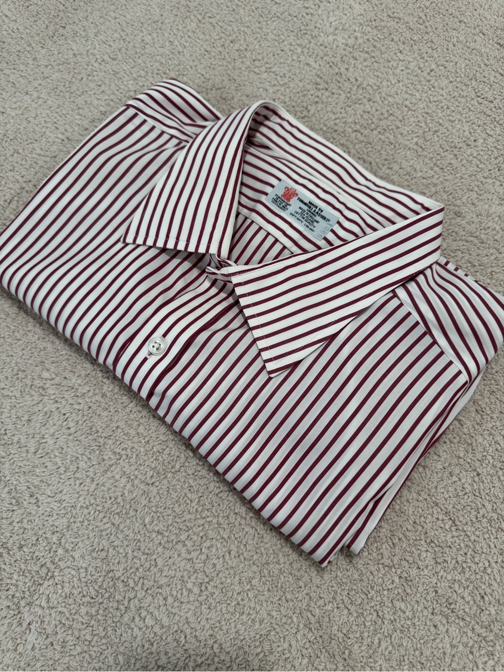 Turnbull and Asser Stripee Sea Island Cotton Shirt Bespoke 19.5” neck/60” Chest
